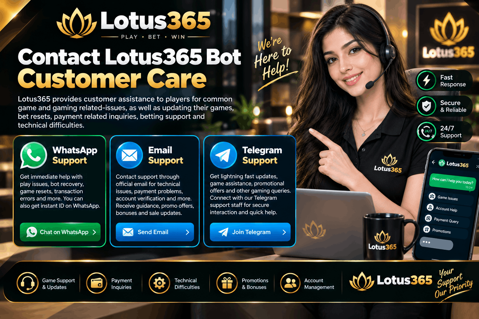 Lotus365 bot customer care